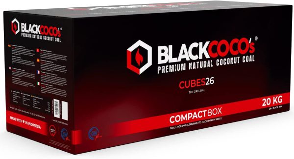 BLACKCOCO’s - 20 KG Premium Kohle ist die perfekte Wahl für alle Shisha-Liebhaber, die eine extra lange Brenndauer und keinen Eigengeschmack wünschen.