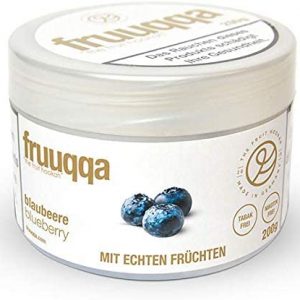 Fruuqqa Nikotinfrei 200gr Blaubeere ist eine innovative Alternative zum herkömmlichen Shishatabak, die auf echten Früchten basiert.