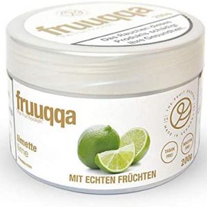 Fruuqqa Nikotinfrei 200gr Limette ist eine innovative Alternative zum herkömmlichen Shishatabak, die auf echten Früchten basiert.
