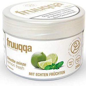 Fruuqqa Nikotinfrei 200gr Limette Minze ist eine innovative Alternative zum herkömmlichen Shishatabak, die auf echten Früchten basiert.