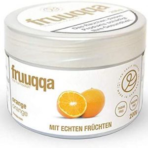 Fruuqqa Nikotinfrei 200gr Orange ist eine innovative Alternative zum herkömmlichen Shishatabak, die auf echten Früchten basiert.