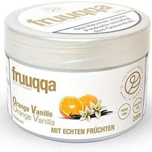 Fruuqqa Nikotinfrei 200gr Orange-Vanille ist eine innovative Alternative zum herkömmlichen Shishatabak, die auf echten Früchten basiert.