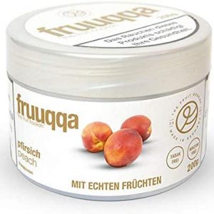 Fruuqqa Nikotinfrei 200gr Pfirsich ist eine innovative Alternative zum herkömmlichen Shishatabak, die auf echten Früchten basiert.