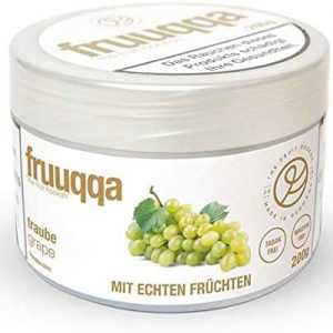 Fruuqqa Nikotinfrei 200gr Weißetraube ist eine innovative Alternative zum herkömmlichen Shishatabak, die auf echten Früchten basiert.