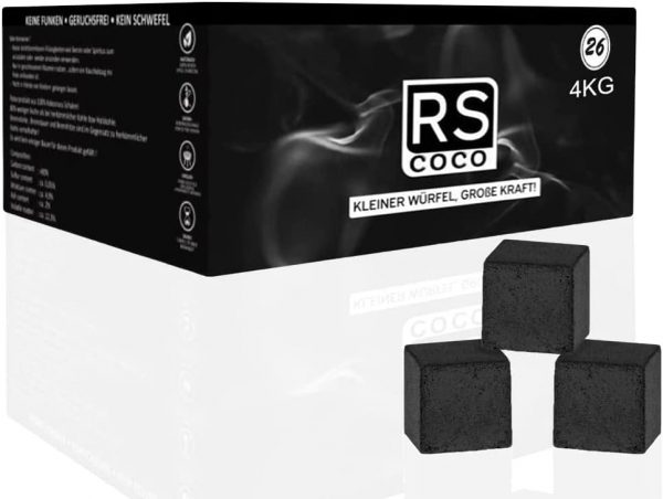 RS-COCO 26er 4KG Kohle ist die perfekte Wahl für alle Shisha-Liebhaber, die eine extra lange Brenndauer und keinen Eigengeschmack wünschen.